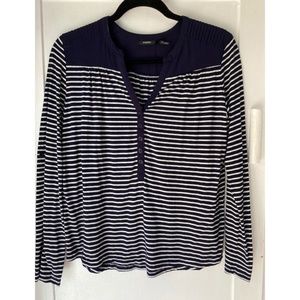 POETRY blue & white nautical striped long sleeve. Size Small Blue & White